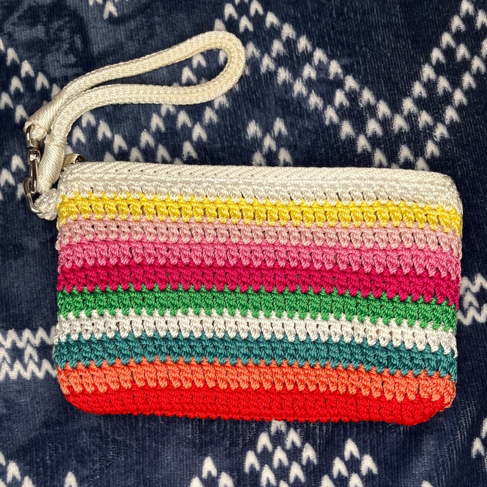 The Sak Rainbow Striped Clutch / Wristlet / Wallet